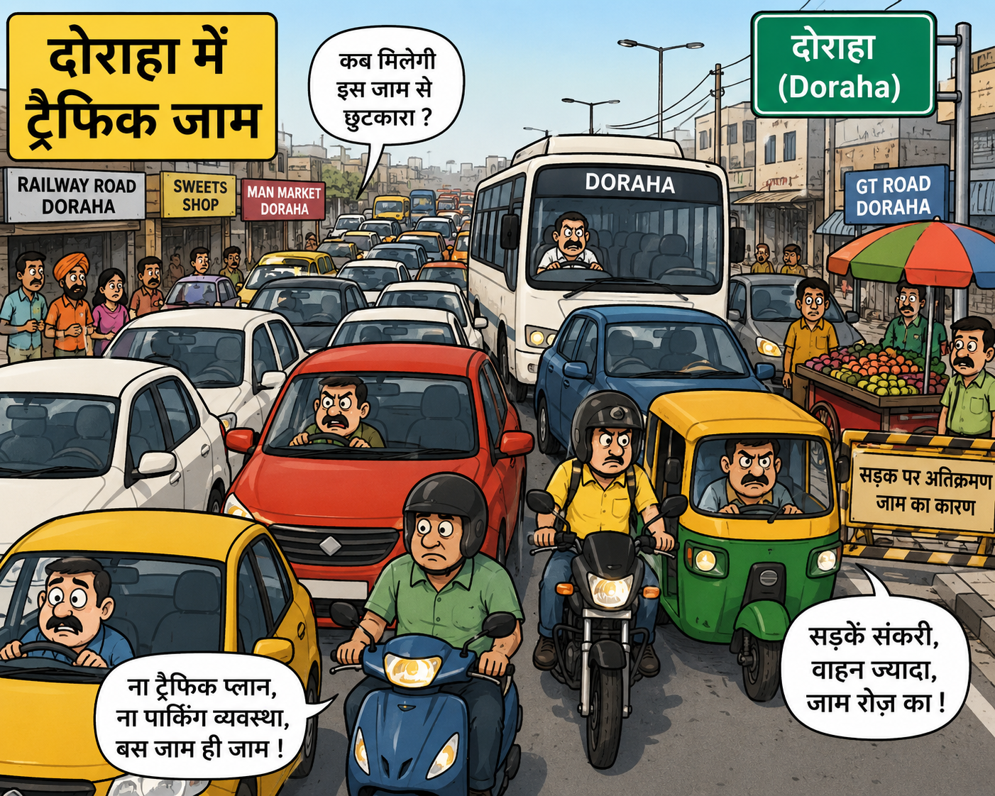 दोराहा शहर में ट्रैफिक की समस्या को गंभीरता से लेते हुए नगर कौंसिल और ऑल ट्रेड यूनियन ने की मीटिंग लिए अहम फैसले 